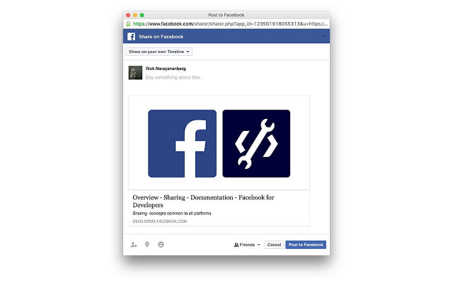 Share to Facebook Extension